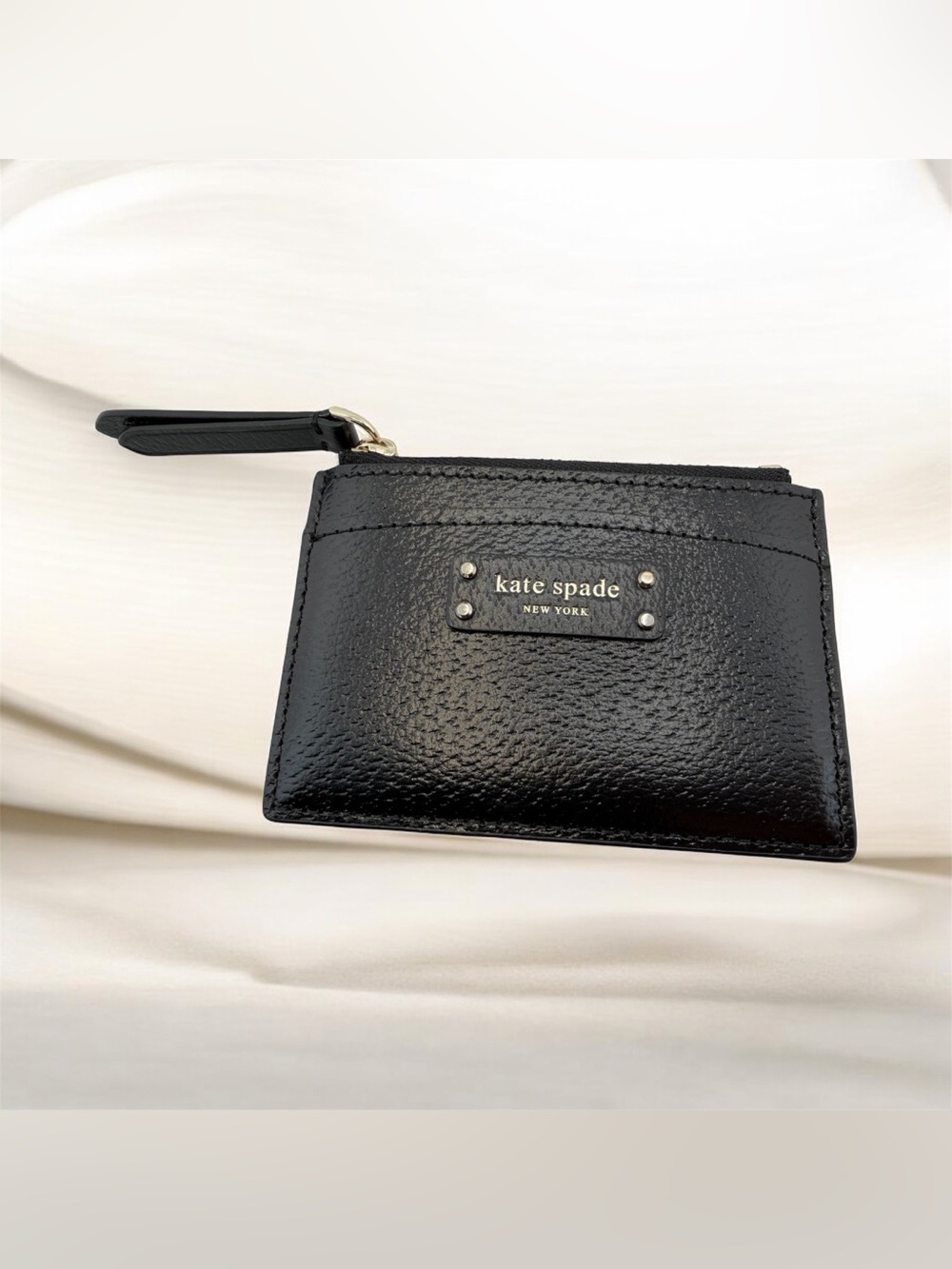 Kate Spade New York Jeanne Small Zip Card Holder Black Never Used 3 Card Slots